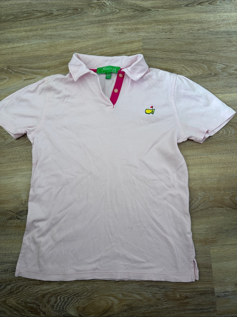 Masters Light Pink Polo with Yellow Embroidered Logo and Hot Pink Placket *read*
